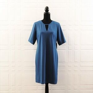 NWT! Vince Camuto Women's Keyhole Blue Short Sleeve Sheath Dress Sz XXS -RV $119